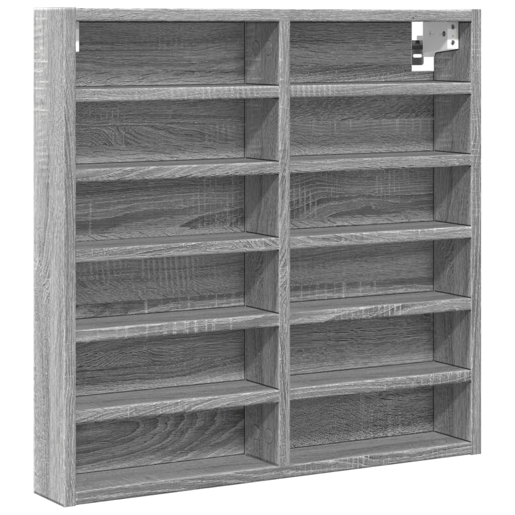 Armadietto Vetrina Grigio Sonoma 60x8,5x58 cm Legno Multistrato | homemem39