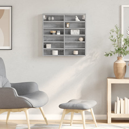 Armadietto Vetrina Grigio Sonoma 60x8,5x58 cm Legno Multistrato | homemem39