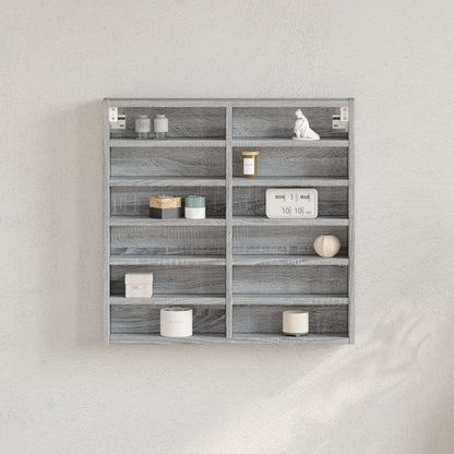 Armadietto Vetrina Grigio Sonoma 60x8,5x58 cm Legno Multistrato | homemem39