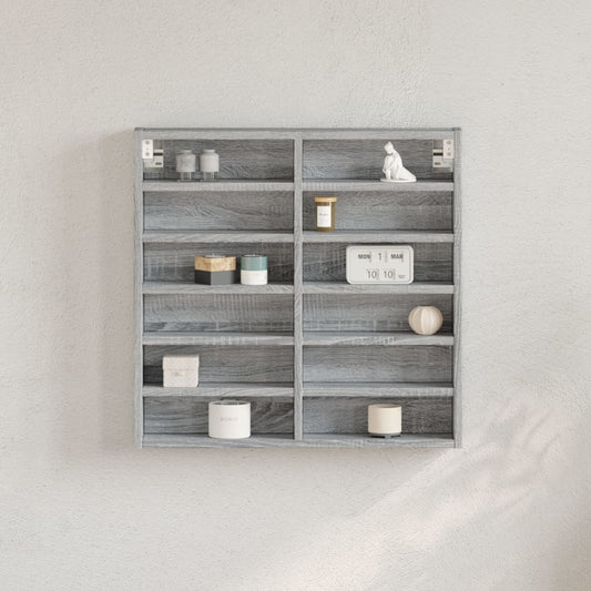 Armadietto Vetrina Grigio Sonoma 60x8,5x58 cm Legno Multistrato | homemem39