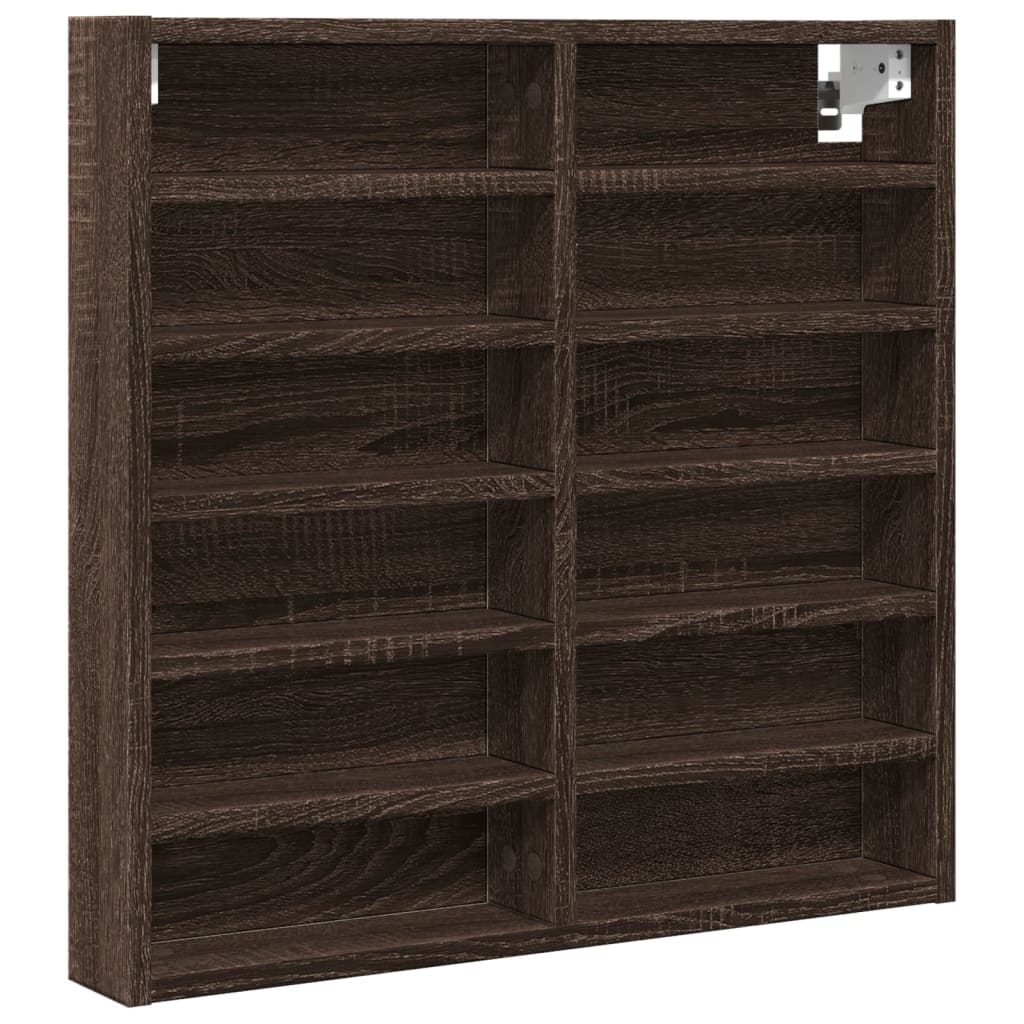 Armadietto Vetrina Rovere Marrone 60x8,5x58cm Legno Multistrato | homemem39