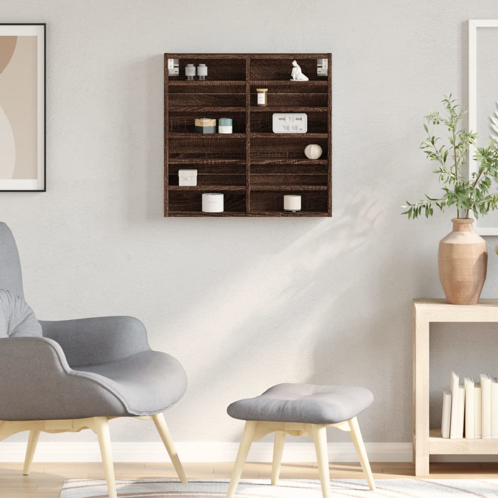 Armadietto Vetrina Rovere Marrone 60x8,5x58cm Legno Multistrato | homemem39