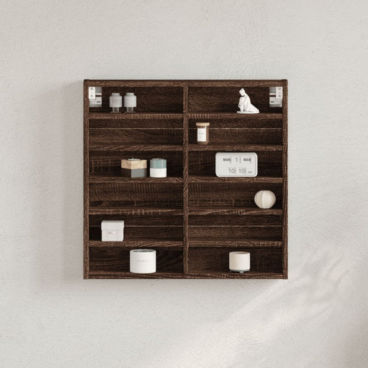 Armadietto Vetrina Rovere Marrone 60x8,5x58cm Legno Multistrato | homemem39