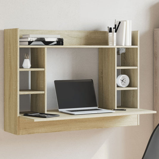 Scrivania a Parete Rovere Sonoma 105x48x75 cm Legno Multistrato - homemem39