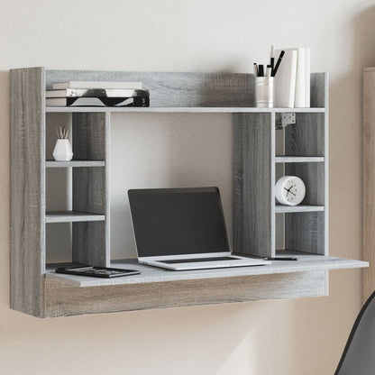 Scrivania a Parete Grigio Sonoma 105x48x75cm Legno Multistrato - homemem39