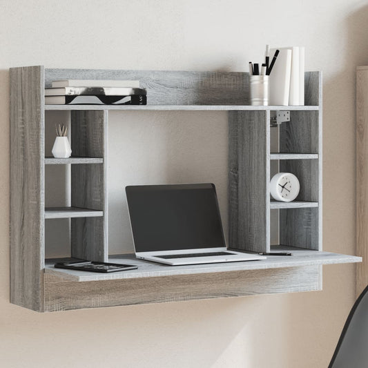 Scrivania a Parete Grigio Sonoma 105x48x75cm Legno Multistrato - homemem39