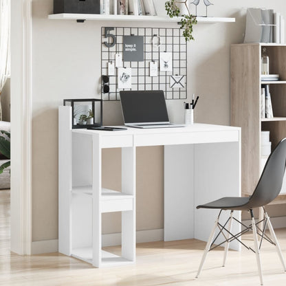 Scrivania Ufficio Bianca 103,5x56,5x94 cm in Legno Multistrato - homemem39