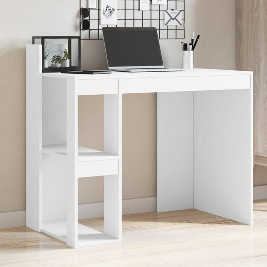 Scrivania Ufficio Bianca 103,5x56,5x94 cm in Legno Multistrato - homemem39