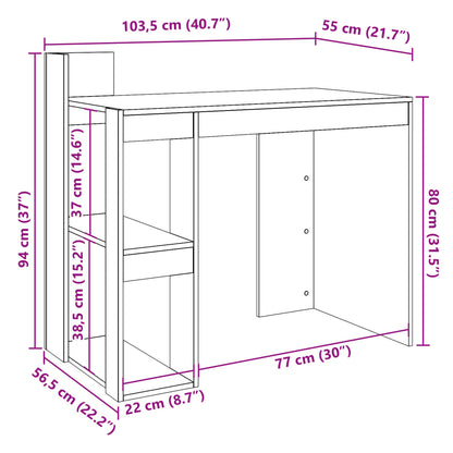 Scrivania Grigio Sonoma 103,5x56,5x94 cm in Legno Multistrato - homemem39