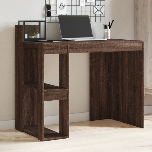Scrivania Rovere Marrone 103,5x56,5x94 cm in Legno Multistrato - homemem39