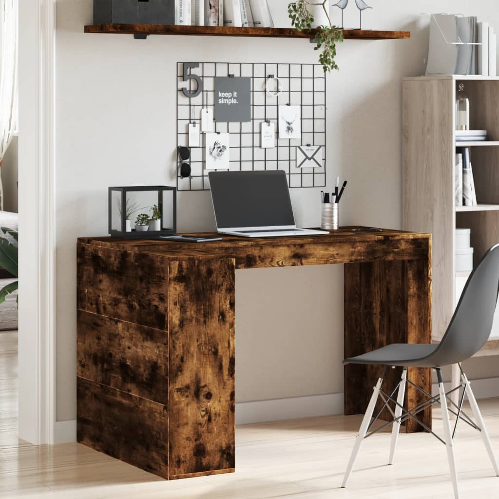 Scrivania Rovere Fumo 123,5x73,5x75 cm in Legno Multistrato - homemem39