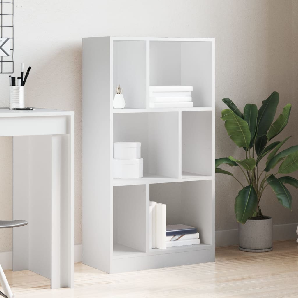 Libreria Bianca 57x28,5x107,5 cm in Legno Multistrato | homemem39