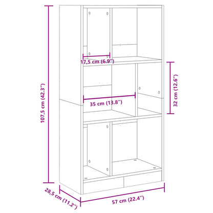 Libreria Bianca 57x28,5x107,5 cm in Legno Multistrato | homemem39