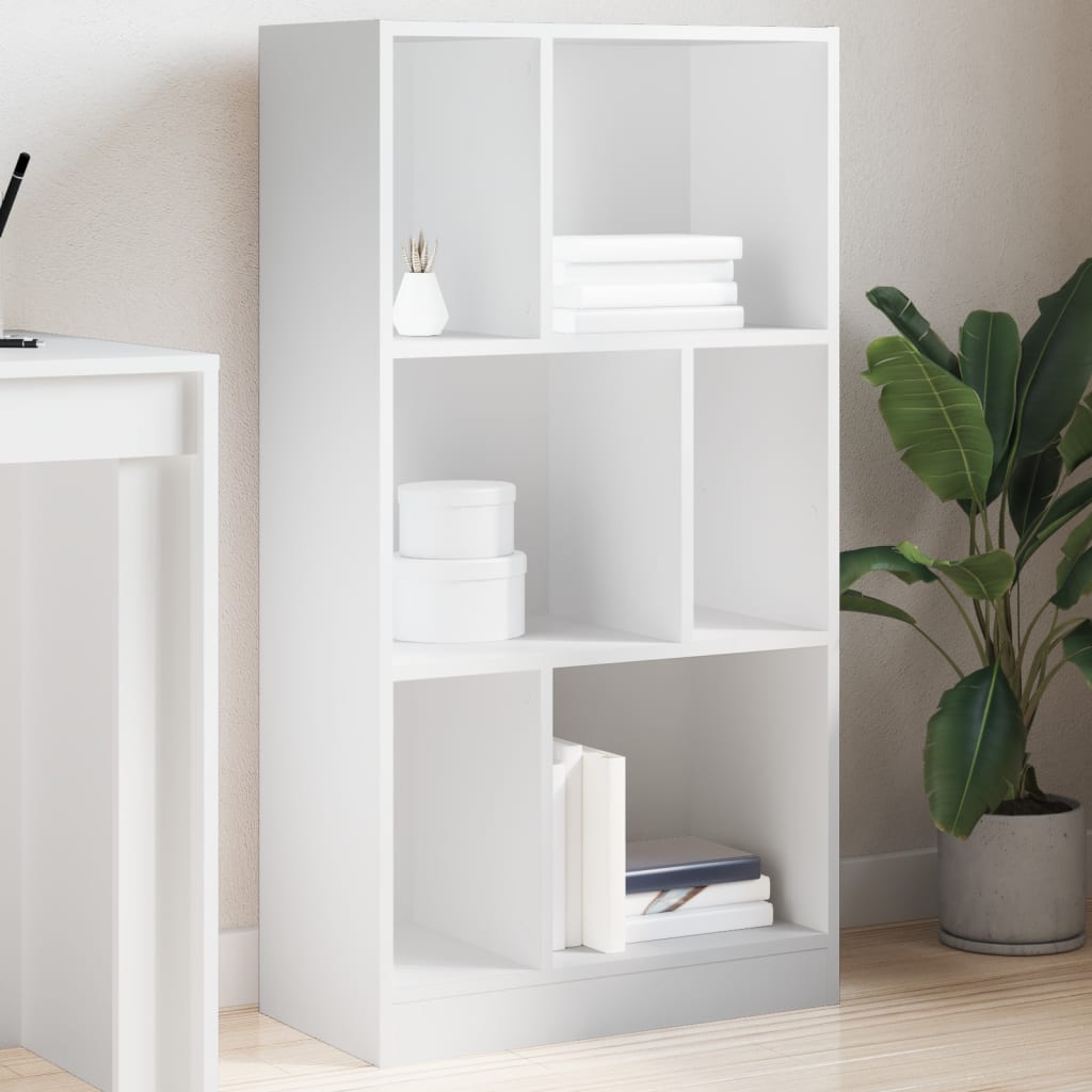 Libreria Bianca 57x28,5x107,5 cm in Legno Multistrato | homemem39