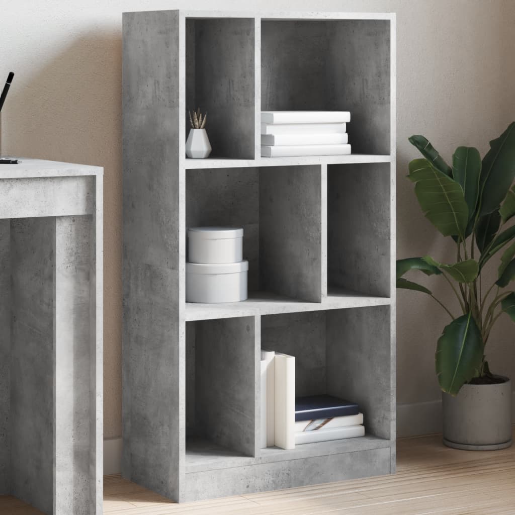 Libreria Grigio Cemento 57x28,5x107,5 cm in Legno Multistrato | homemem39