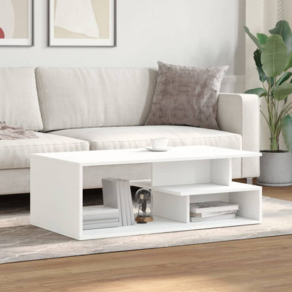 Tavolino da Salotto Bianco 102x55x35 cm in Legno Multistrato | homemem39