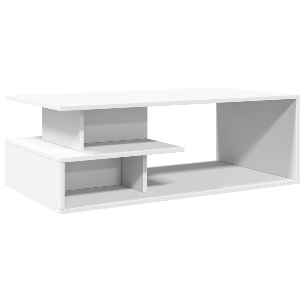 Tavolino da Salotto Bianco 102x55x35 cm in Legno Multistrato | homemem39