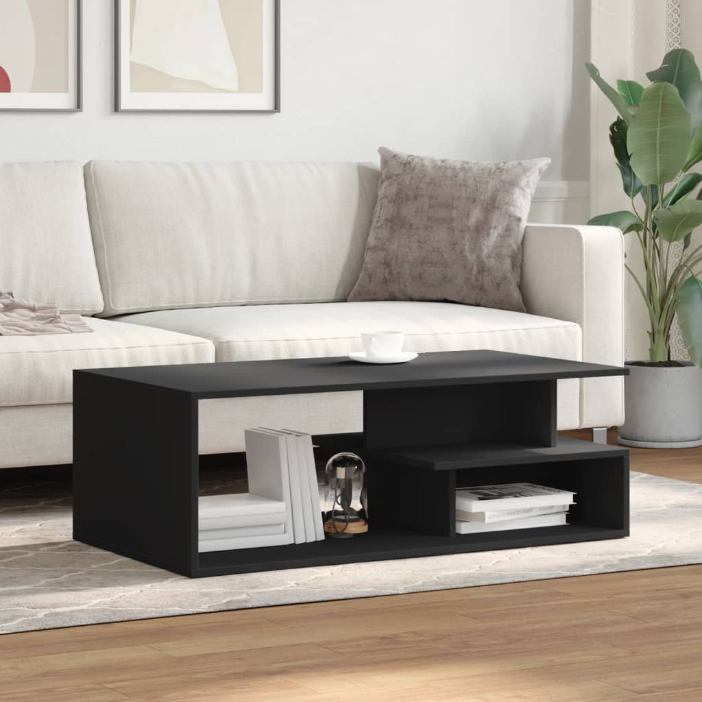 Tavolino da Salotto Nero 102x55x35 cm in Legno Multistrato | homemem39