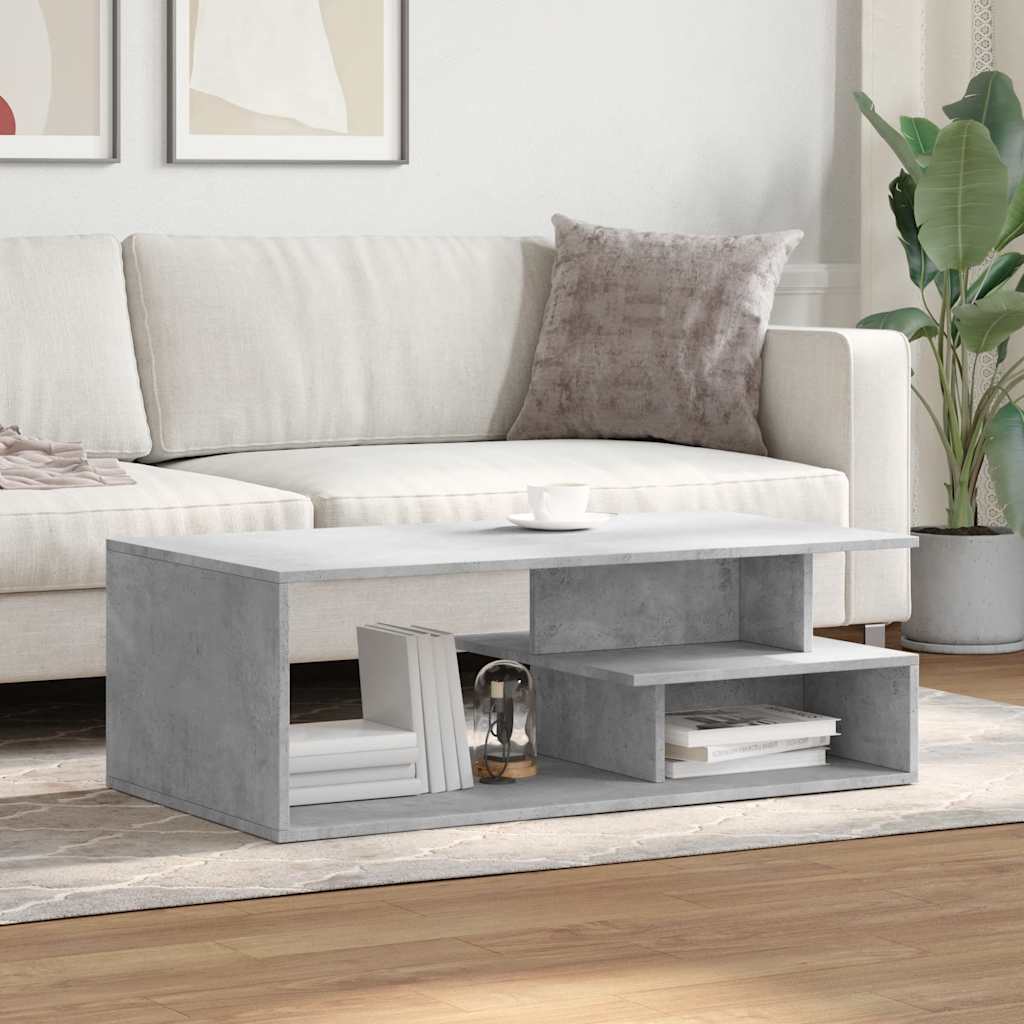Tavolino Salotto Grigio Cemento 102x55x35 cm Legno Multistrato | homemem39