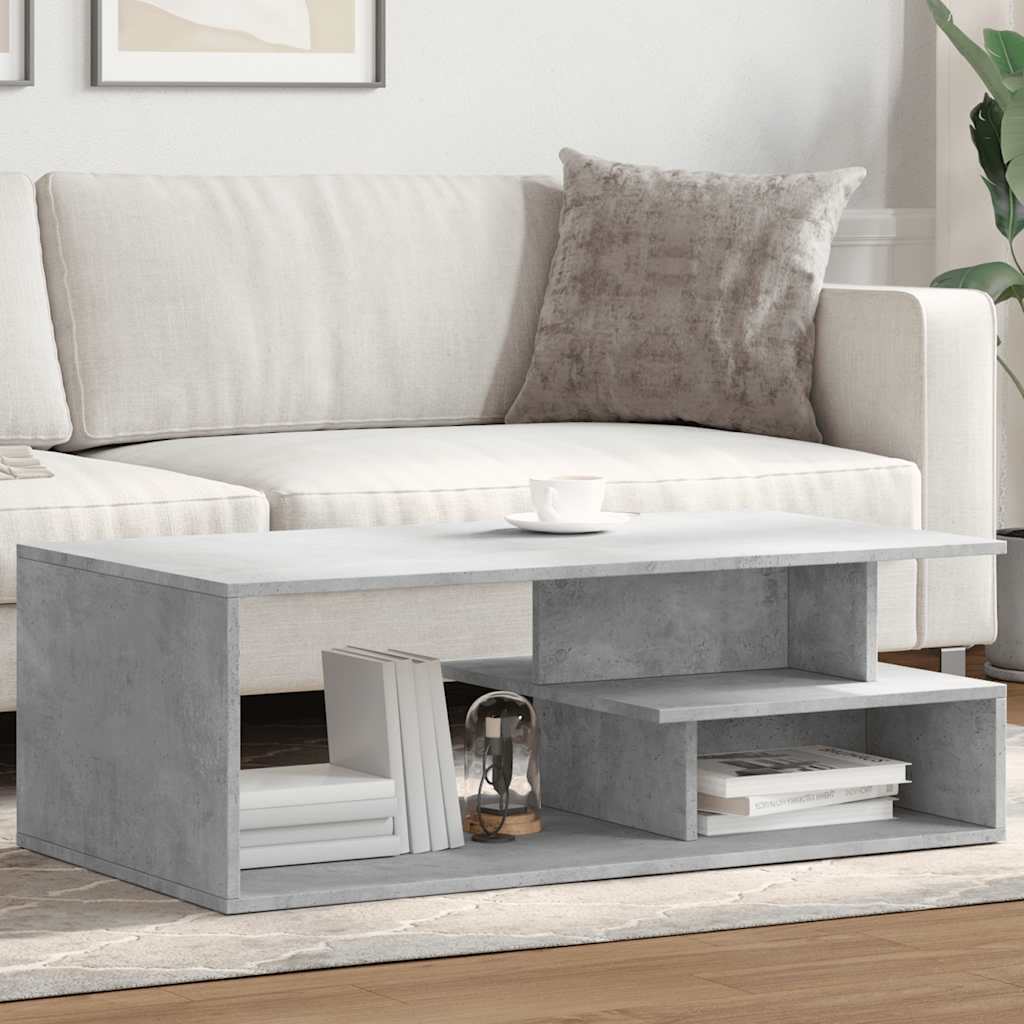 Tavolino Salotto Grigio Cemento 102x55x35 cm Legno Multistrato | homemem39