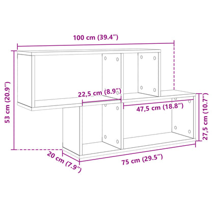 Scaffale a Parete Bianco 100x20x53 cm in Legno Multistrato | homemem39