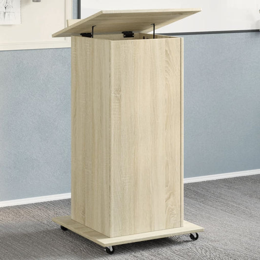 Leggio con Ruote e Cassetto Sonoma 55x55x107 cm in Multistrato - homemem39