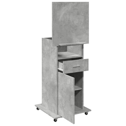 Leggio con Ruote e Cassetto Grigio 55x55x107 cm in Multistrato - homemem39