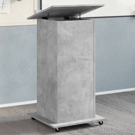 Leggio con Ruote e Cassetto Grigio 55x55x107 cm in Multistrato - homemem39