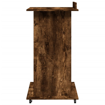 Leggio con Ruote e Cassetto Rovere Fumo 55x55x107cm Multistrato - homemem39