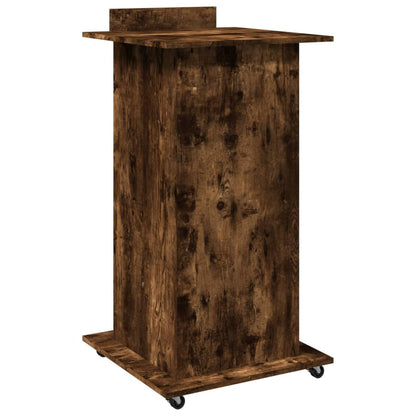 Leggio con Ruote e Cassetto Rovere Fumo 55x55x107cm Multistrato - homemem39