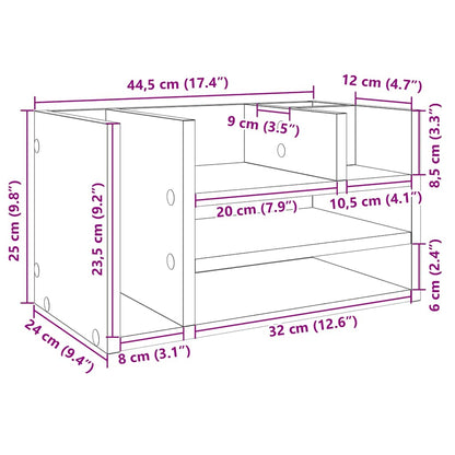 Organizer da Scrivania Bianco 44,5x24x25 cm Legno Multistrato | homemem39