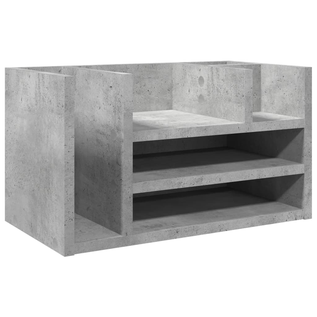 Organizer Scrivania Grigio Cemento 44,5x24x25 Legno Multistrato