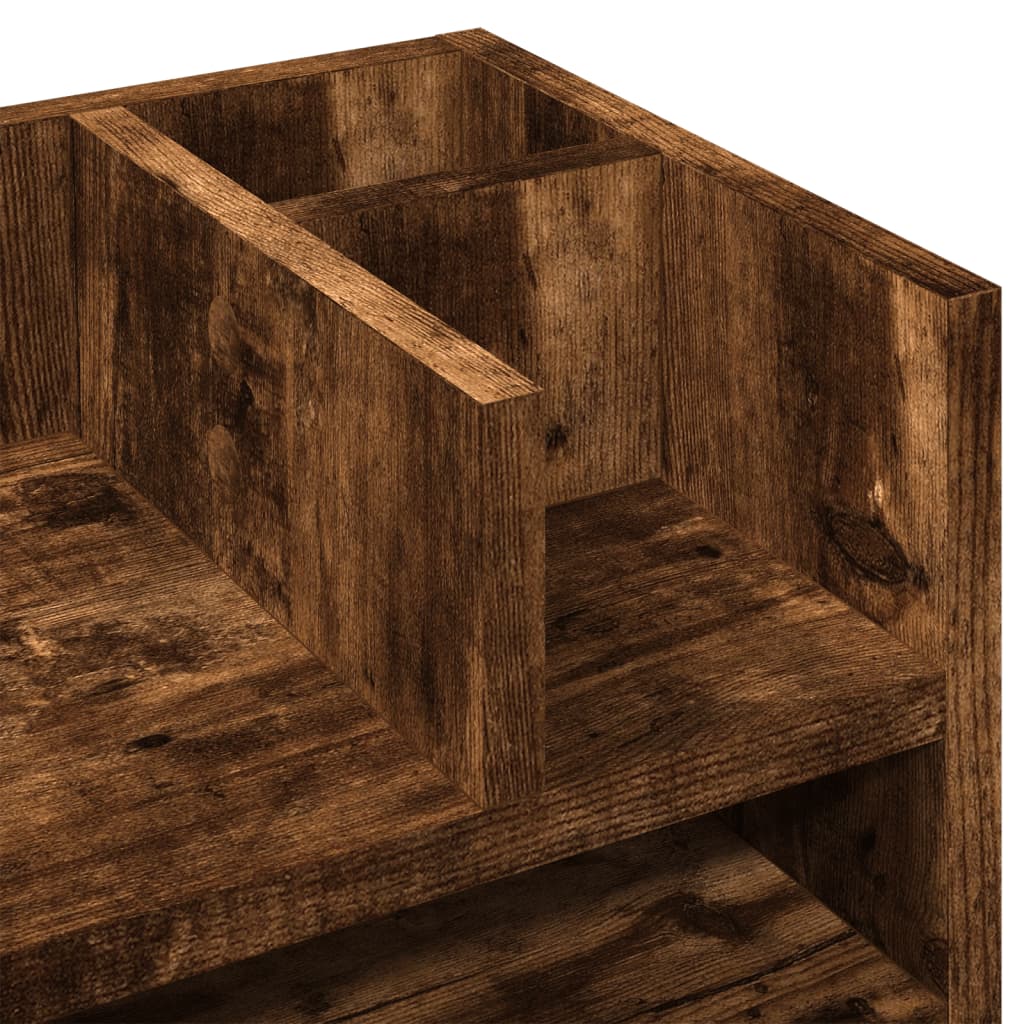 Organizer Scrivania Rovere Fumo 44,5x24x25cm Legno Multistrato | homemem39