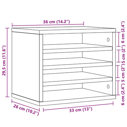 Organizer per la Scrivania Bianco 36x26x29,5 cm in Multistrato | homemem39