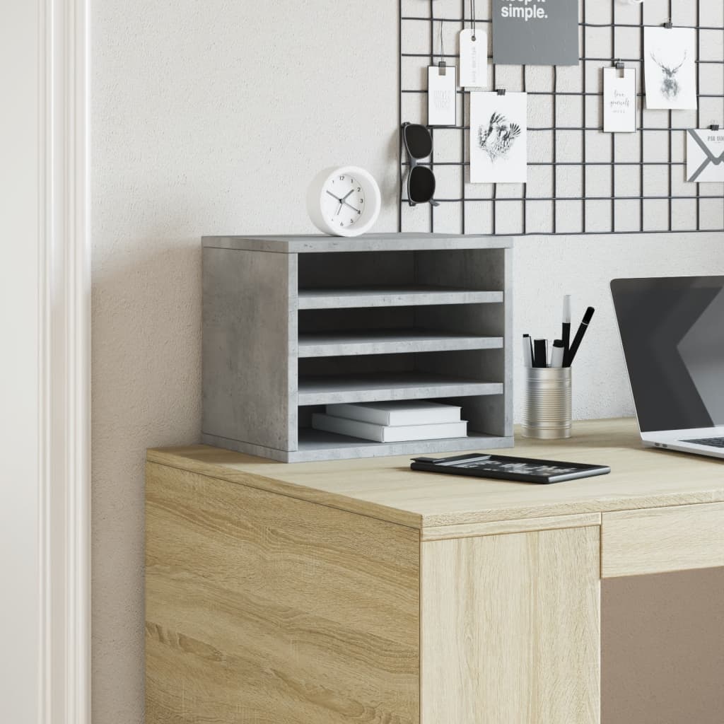 Organizer Scrivania Grigio Cemento 36x26x29,5 Legno Multistrato | homemem39