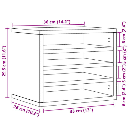 Organizer Scrivania Rovere Fumo 36x26x29,5cm Legno Multistrato | homemem39