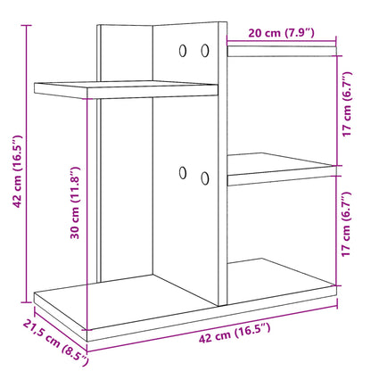 Organizer da Scrivania Bianco 42x21,5x42 cm Legno Multistrato | homemem39