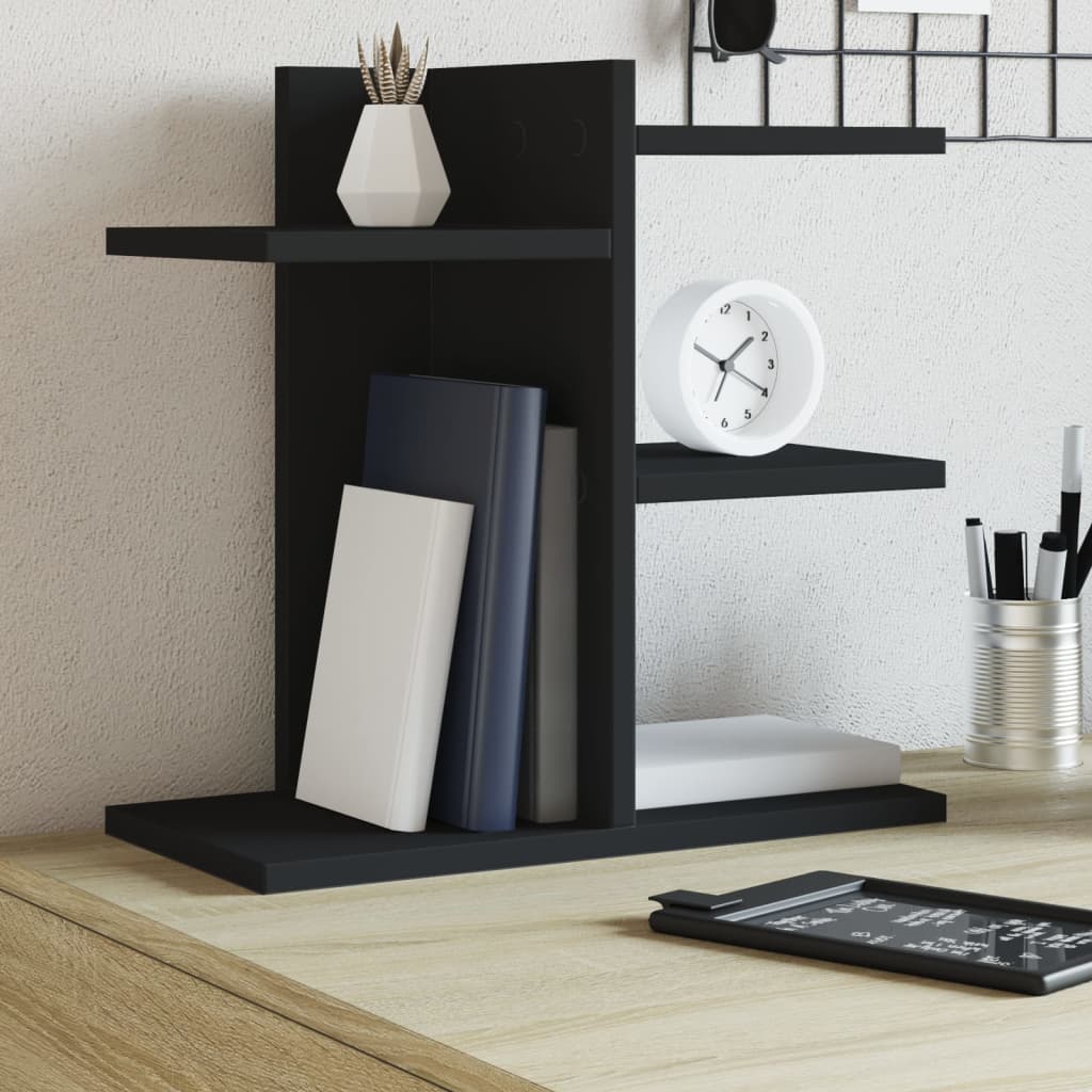 Organizer da Scrivania Nero 42x21,5x42 cm in Legno Multistrato | homemem39