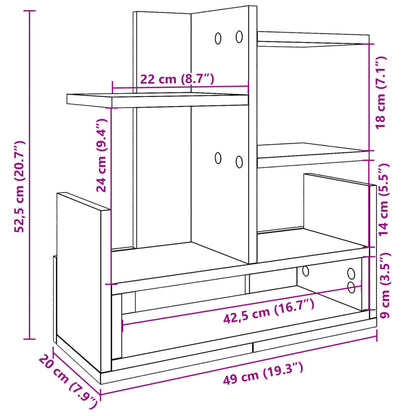 Organizer per la Scrivania Nero 49x20x52,5 cm in Multistrato | homemem39