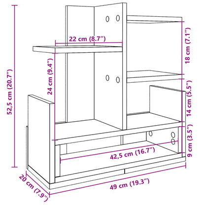 Organizer Scrivania Grigio Sonoma 49x20x52,5 cm Multistrato | homemem39