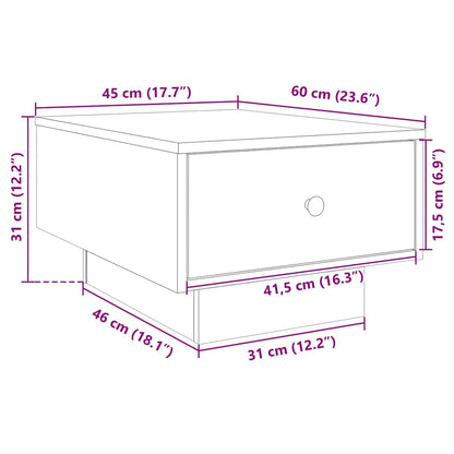 Tavolino da Salotto Bianco 60x45x31 cm in Legno Multistrato | homemem39