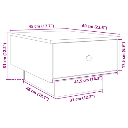 Tavolino da Salotto Nero 60x45x31 cm in Legno Multistrato | homemem39
