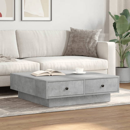 Tavolino da Salotto Grigio Cemento 90x90x28cm Legno Multistrato | homemem39