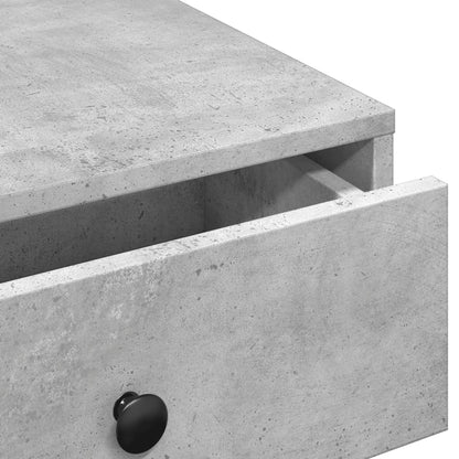 Tavolino da Salotto Grigio Cemento 90x90x28cm Legno Multistrato | homemem39