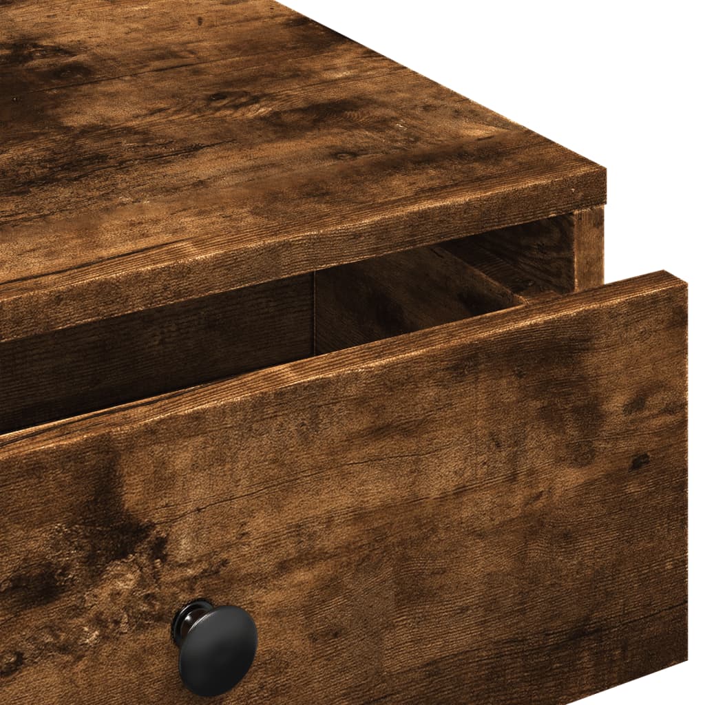 Tavolino da Salotto Rovere Fumo 90x90x28 cm Legno Multistrato | homemem39