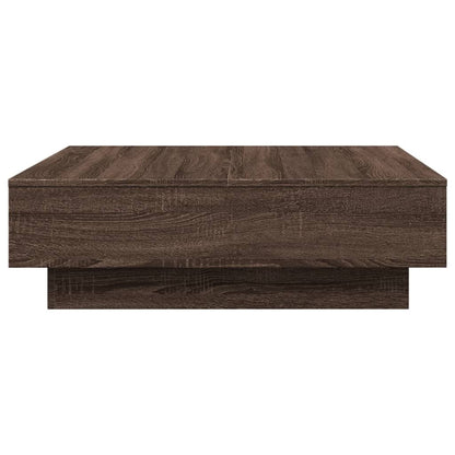 Tavolino da Salotto Rovere Marrone 90x90x28cm Legno Multistrato | homemem39