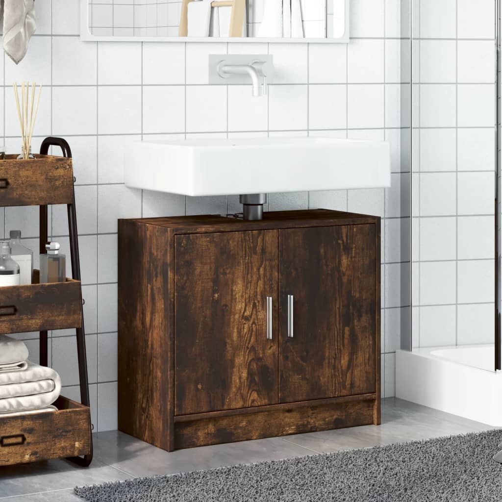 Mobile Lavabo Rovere Fumo 63x29x55 cm in Legno Multistrato | homemem39