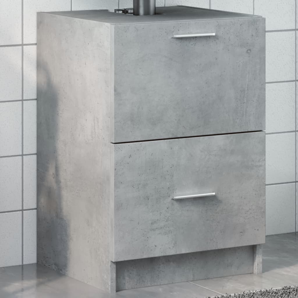 Mobile Lavabo Grigio Cemento 80x33x60 cm in Legno Multistrato | homemem39