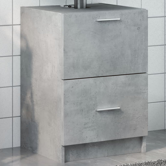Mobile Lavabo Grigio Cemento 80x33x60 cm in Legno Multistrato | homemem39