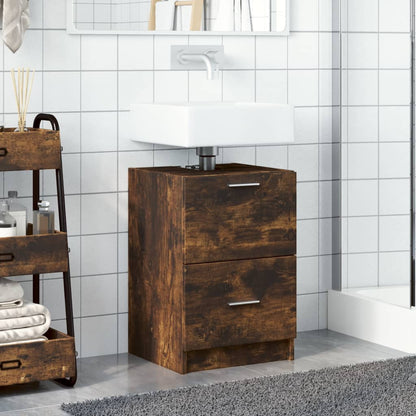 Mobile Lavabo Rovere Fumo 80x33x60 cm in Legno Multistrato | homemem39